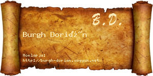 Burgh Dorián névjegykártya